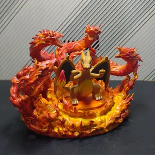 Charizard Multi-Headed Flame Dragon Base - Thumbnail