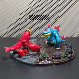 Feraligatr vs. Clawitzer Riverbank Battle Base - Thumbnail
