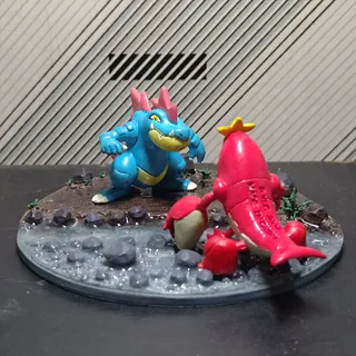 Feraligatr vs. Clawitzer Riverbank Battle Base - Thumbnail