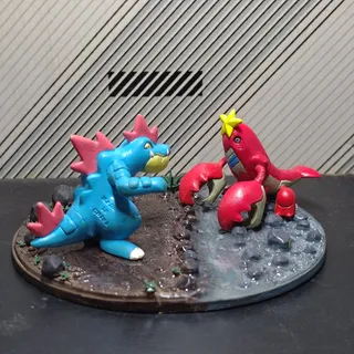 Feraligatr vs. Clawitzer Riverbank Battle Base - Thumbnail