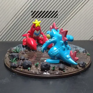 Feraligatr vs. Clawitzer Riverbank Battle Base - Thumbnail