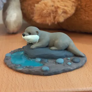 Otter Plush Figurine - Thumbnail