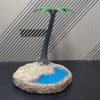 沙灘椰樹樹脂底座 - Thumbnail