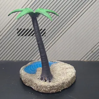 沙灘椰樹樹脂底座 - Thumbnail